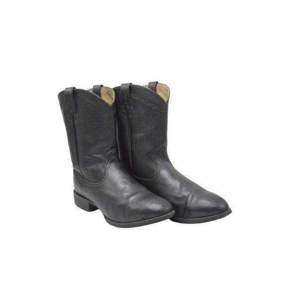 Ariat Men's Black Leather Roper Western Boots Sz 13EE WIDE Gentle Wear - Picture 1 of 10